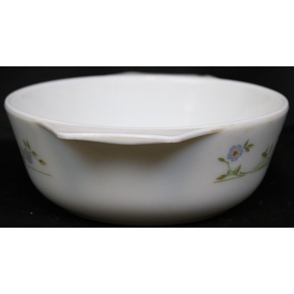 Vtg Pyrex England Cinderella Casserole Dish Handle Bowl Flowers Forget Me Nots - Picture 5 of 9